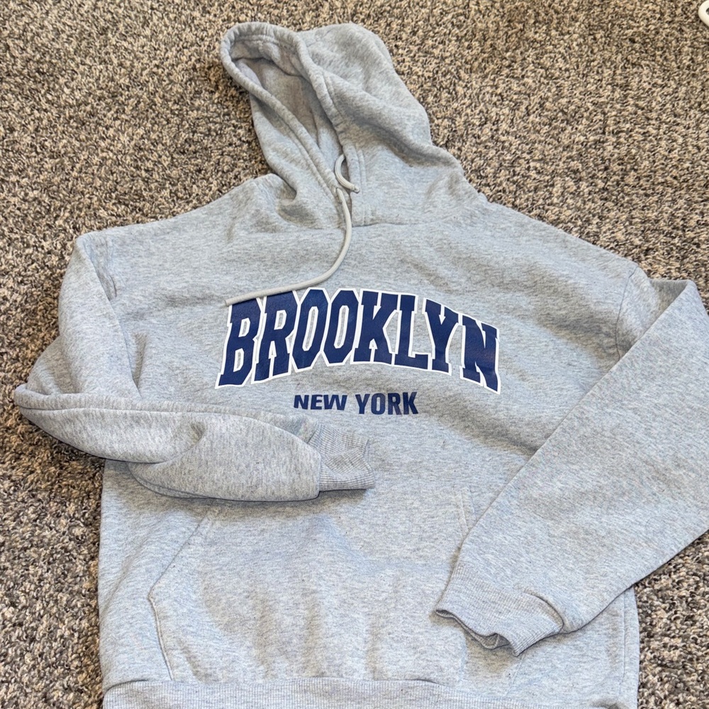 SHEIN Gray Brooklyn New York Hoodie